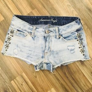 American Eagle—Shortie Shorts in acid wash—size 00 Y2K
